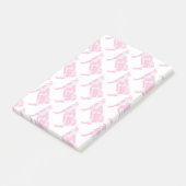 Koe Hot Pink en White Silhouette Post-it® Notes (Schuin)