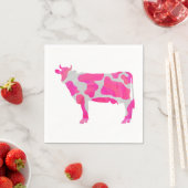 Koe Hot Pink en White Silhouette Servetten (Insitu)