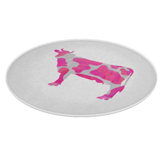 Koe Hot Pink en White Silhouette Snijplank (Hoek)