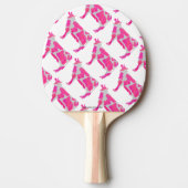 Koe Hot Pink en White Silhouette Tafeltennisbatje (Voorkant)