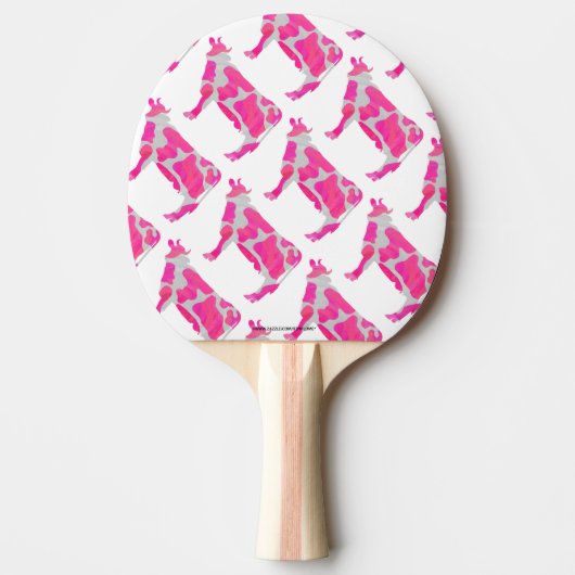 Koe Hot Pink en White Silhouette Tafeltennisbatje (Voorkant)