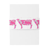 Koe Hot Pink en White Silhouette Uitnodigingen Wikkel (Achterkant Voorbeeld)