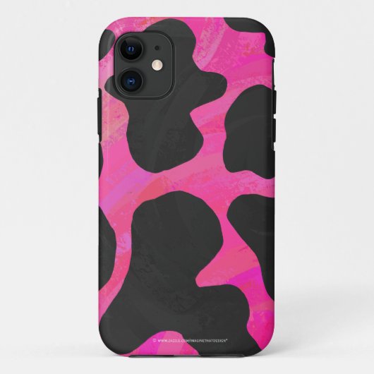 Koe Hot-roze en zwart afdrukken Case-Mate iPhone Case (Achterkant)