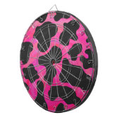 Koe Hot-roze en zwart afdrukken Dartbord (Voorkant Rechts)