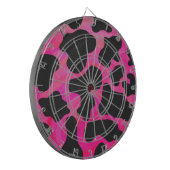 Koe Hot-roze en zwart afdrukken Dartbord (Voorkant Links)
