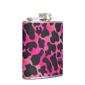 Koe Hot-roze en zwart afdrukken Heupfles (Rechts)