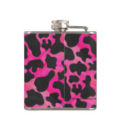 Koe Hot-roze en zwart afdrukken Heupfles (Achterkant)