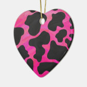 Koe Hot-roze en zwart afdrukken Keramisch Ornament (Links)