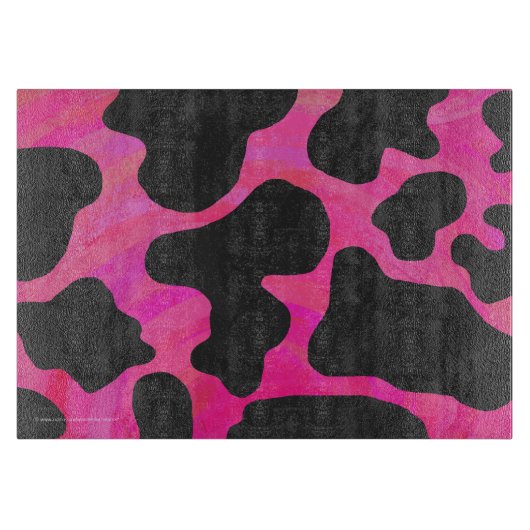 Koe Hot-roze en zwart afdrukken Snijplank (Voorkant)