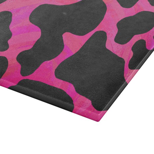 Koe Hot-roze en zwart afdrukken Snijplank (Hoek)