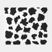 Koe Huid Zwart-wit Patroon Fleece Deken (Voorkant (Horizontaal))