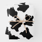 Koe Huid Zwart-wit Patroon Inpakpapier Vel (In situ)