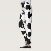 Koe Huid Zwart-wit Patroon Leggings (Links)