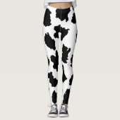 Koe Huid Zwart-wit Patroon Leggings (Voorkant)