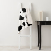 Koe Huid Zwart-wit Patroon Sherpa Deken (In situ)