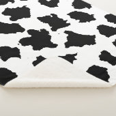 Koe Huid Zwart-wit Patroon Sherpa Deken (3/4)