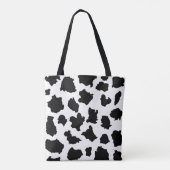Koe Huid Zwart-wit Patroon Tote Bag (Achterkant)