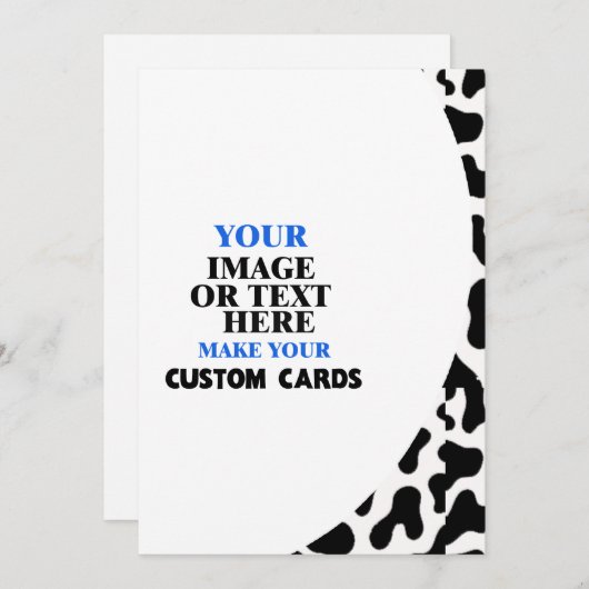 Koe huidpatroon Sjabloon, Creëer uw eigen Aankondiging (Voorkant / Achterkant)