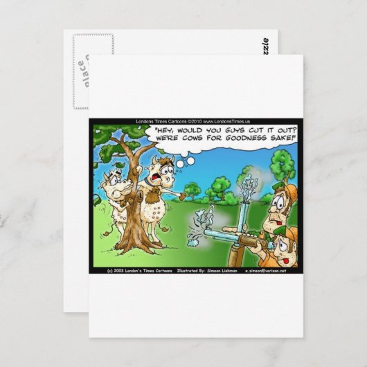 Koe Hunting Season Funny T - shirts Mokken Kaarten (Voorkant / Achterkant)