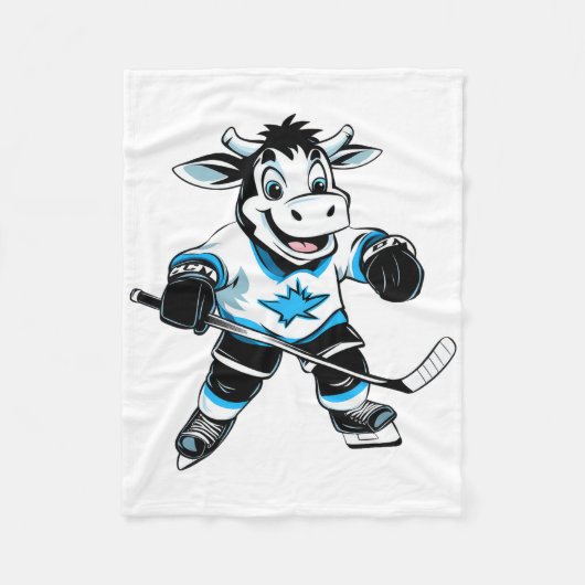 Koe Ijshockey Fleece Deken (Voorkant)