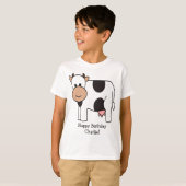 Koe illustratie aangepaste tekst kleding t-shirt (Voorkant volledig)