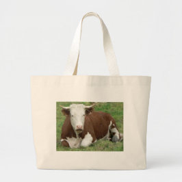 Koe in de Grass Canvas tas