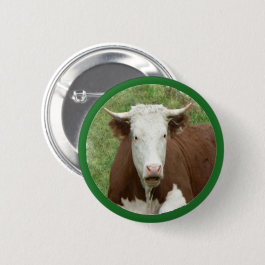 Koe in de Grass Pin-Back Button (Voorkant /achterkant)