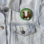 Koe in de Grass Pin-Back Button (In situ)