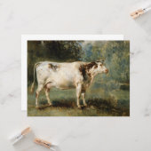 Koe in een landschap (Boerderij Dier) Kaart (Voorkant / Achterkant in situ)