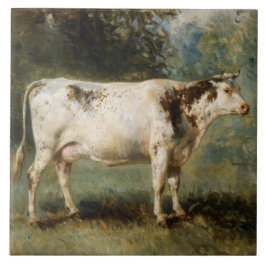 Koe in een landschap (Boerderij Dier) Tegeltje