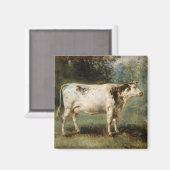 Koe in een landschap (boerderijdier) magneet (Voorkant / Achterkant)