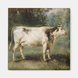 Koe in een landschap (boerderijdier) magneet