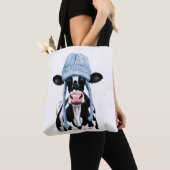 Koe in een pet. tote bag (Dichtbij)