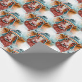 Koe in een rodelbaan cadeaupapier (Hoek)