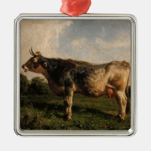 Koe in een veld (Boerderij dier) (door Filippo Pal Metalen Ornament