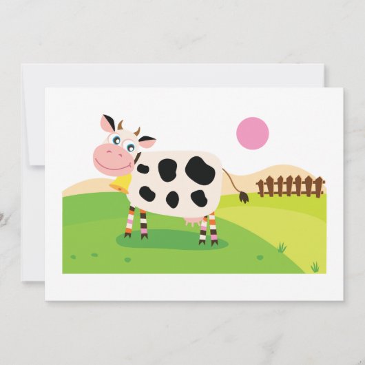 Koe in een veld Uitnodigingen (Voorkant)