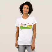 Koe in een veld Womens T-shirt (Voorkant volledig)