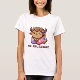 Koe in elegant hoogland t-shirt