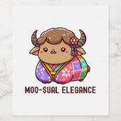 Koe in Elegantie in Highland Wijn Etiket (Enkel label)