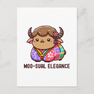 Koe in Elegantie in Hoogland Briefkaart