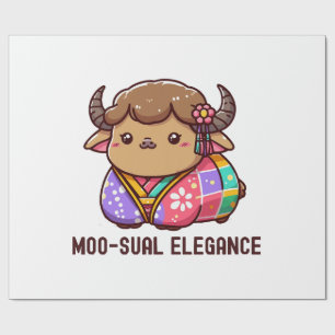 Koe in Elegantie in Hoogland Cadeaupapier