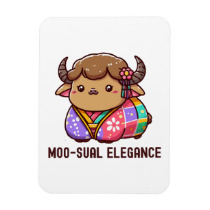 Koe in Elegantie in Hoogland Magneet