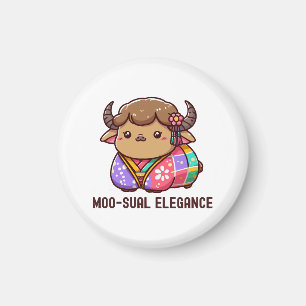 Koe in Elegantie in Hoogland Magneet