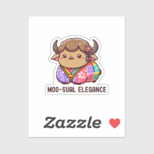 Koe in elegantie in Hoogland Sticker