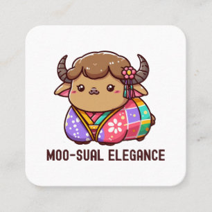 Koe in Elegantie in Hoogland Vierkante Visitekaartje