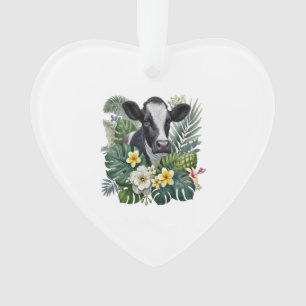 Koe in Floral Oerwoud Png, Tropische Koe Ornament