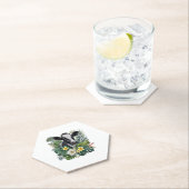 Koe in Floral Oerwoud, Tropische Koe Kartonnen Onderzetters (Insitu)