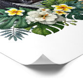 Koe in Floral Oerwoud, Tropische Koe Poster (Hoek)