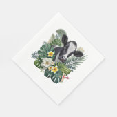 Koe in Floral Oerwoud, Tropische Koe Servet (Hoek)