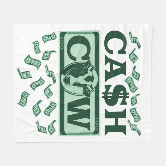 Koe in geld fleece deken (Voorkant (Horizontaal))